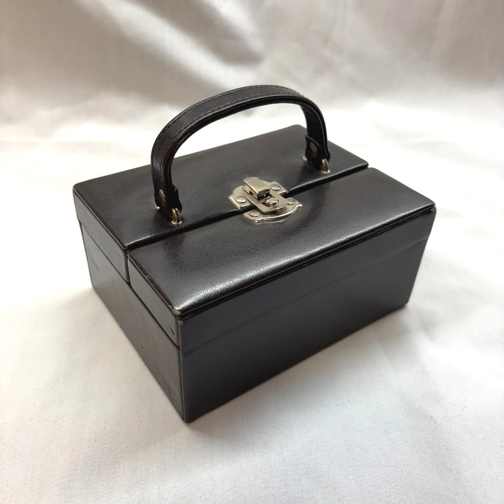 Unbranded Jewelry Travel Case Unisex OS Brown Good Vintage Faux Leather Box